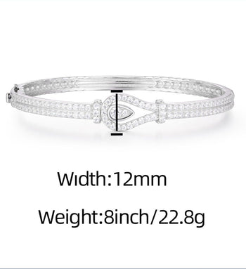 BRACELET ONGLET EN ARGENT MASSIF ET DIAMANTS EN FORME DE GOUTTE D'EAU