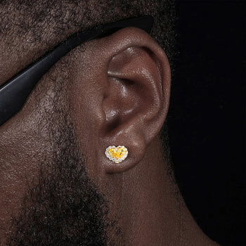 MOISSANITE DIAMOND WATER DROP HEART EARRINGS IN STERLING SILVER