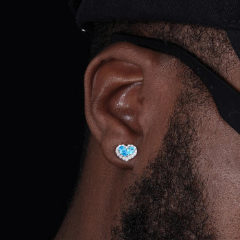 MOISSANITE DIAMOND WATER DROP HEART EARRINGS IN STERLING SILVER