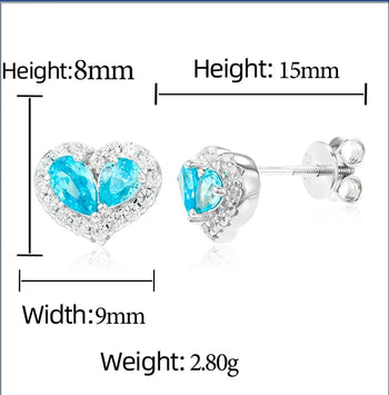 MOISSANITE DIAMOND WATER DROP HEART EARRINGS IN STERLING SILVER
