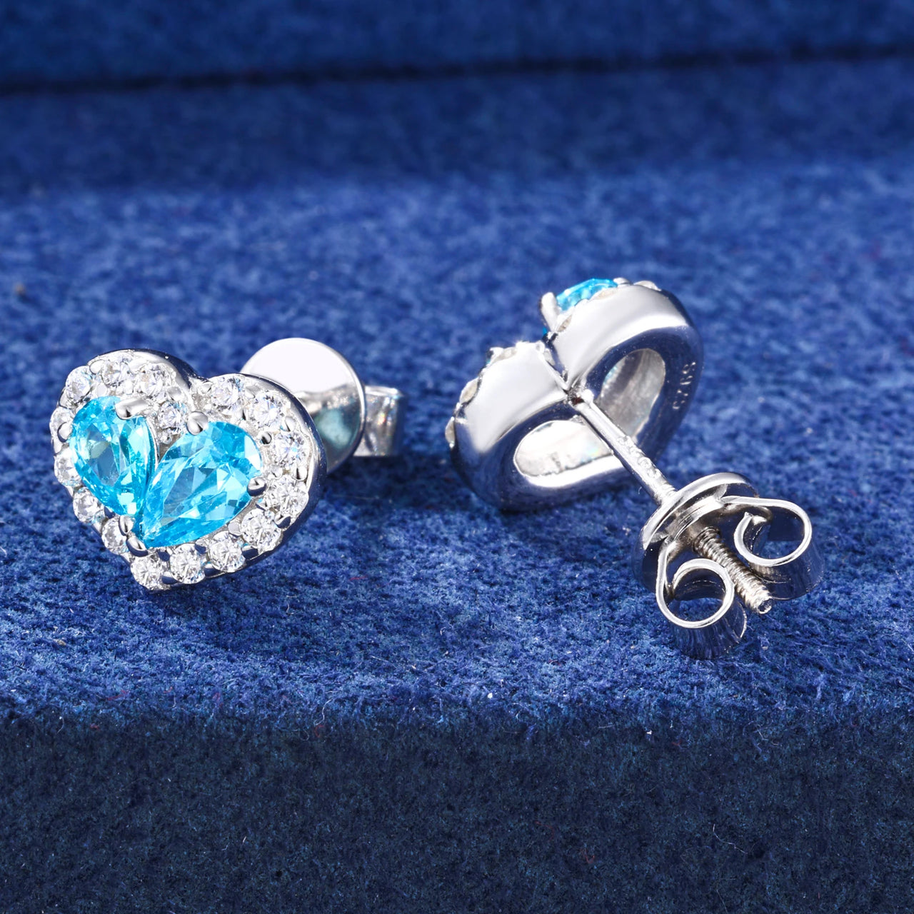 MOISSANITE DIAMOND WATER DROP HEART EARRINGS IN STERLING SILVER