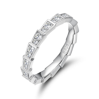 Bague en argent sterling sertie de diamants et de moissanite en forme de tourbillon