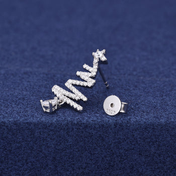 MOISSANIT-DIAMANT-ZICKZACK-WEIHNACHTSBAUM-OHRRINGE AUS STERLINGSILBER