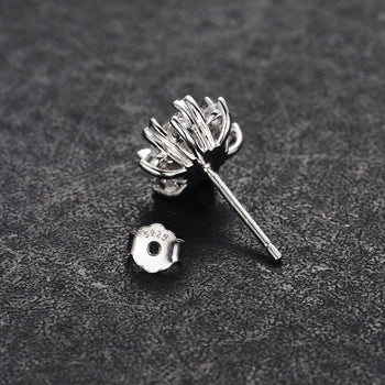 MOISSANITE DIAMOND STAR STUD EARRINGS IN STERLING SILVER - IVORY & EBONY