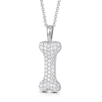 MOISSANIT-HUNDEKNOCHENANHÄNGER AUS STERLINGSILBER