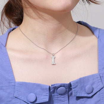 MOISSANIT-HUNDEKNOCHENANHÄNGER AUS STERLINGSILBER