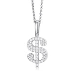 MOISSANITE DOLLAR PENDANT IN STERLING SILVER