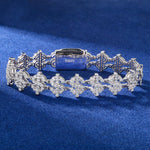 MOISSANITE DOLLAR SIGN LINK BRACELET IN STERLING SILVER