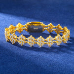 MOISSANITE DOLLAR SIGN LINK BRACELET IN STERLING SILVER