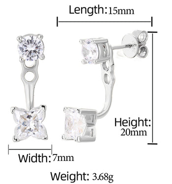 MOISSANITE DROP STUD EARRINGS IN STERLING SILVER