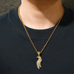 MOISSANITE EAGLE PENDANT IN STERLING SILVER