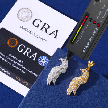 MOISSANIT-ADLER-ANHÄNGER AUS STERLINGSILBER 