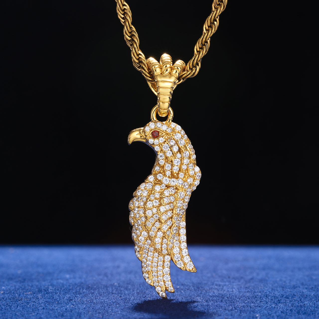MOISSANITE EAGLE PENDANT IN STERLING SILVER
