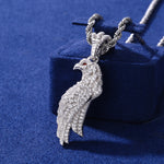 MOISSANITE EAGLE PENDANT IN STERLING SILVER