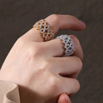 Bague Éternité en moissanite et argent sterling 