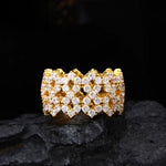 MOISSANITE ETERNITY BLOOM RING IN STERLING SILVER