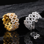 MOISSANITE ETERNITY BLOOM RING IN STERLING SILVER