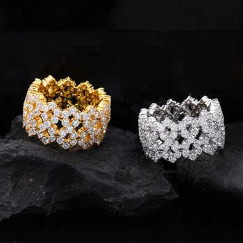 Bague Éternité en moissanite et argent sterling 