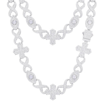 BRACELET À MAILLES CUBINES TAILLÉES EN ARGENT MASSIF