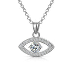 MOISSANITE EVIL EYE PENDANT IN STERLING SILVER