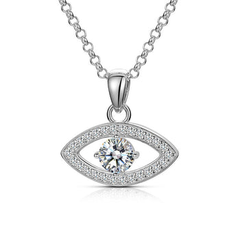 Pendentif œil maléfique en moissanite et argent sterling