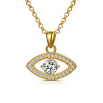 MOISSANITE EVIL EYE PENDANT IN STERLING SILVER