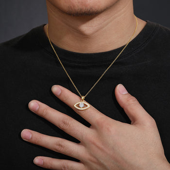 Pendentif œil maléfique en moissanite et argent sterling