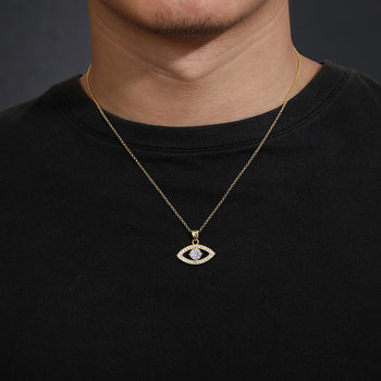 Pendentif œil maléfique en moissanite et argent sterling