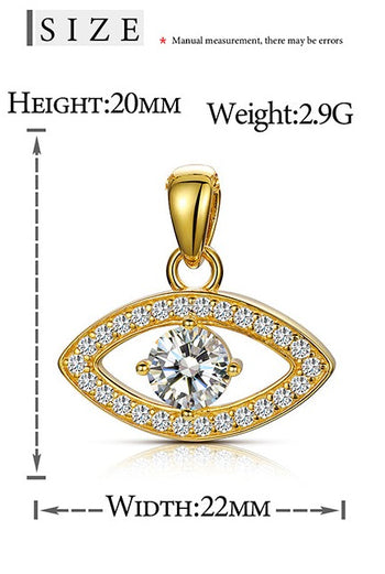 Pendentif œil maléfique en moissanite et argent sterling