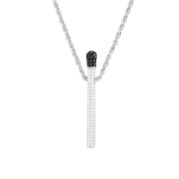 Pendentif flamme en moissanite et argent sterling