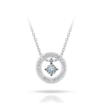MOISSANITE FLOATING STONE DAINTY PENDANT IN STERLING SILVER