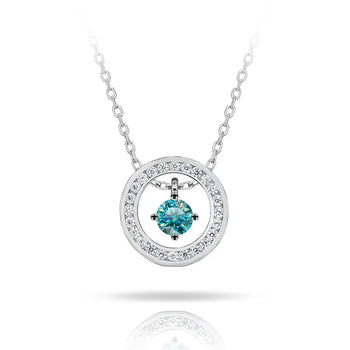MOISSANITE FLOATING STONE DAINTY PENDANT IN STERLING SILVER