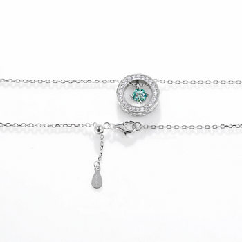 MOISSANITE FLOATING STONE DAINTY PENDANT IN STERLING SILVER