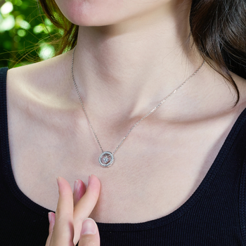 MOISSANITE FLOATING STONE DAINTY PENDANT IN STERLING SILVER