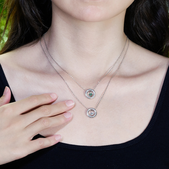 MOISSANITE FLOATING STONE DAINTY PENDANT IN STERLING SILVER