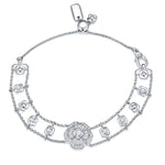 MOISSANITE FLOWER BRACELET IN STERLING SILVER