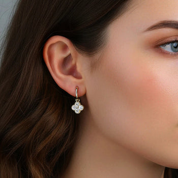 MOISSANITE FOUR LEAF CLOVER EARRINGS IN STERLING SILVER