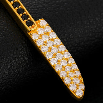 Pendentif couteau fruit en moissanite et argent sterling