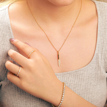 Pendentif couteau fruit en moissanite et argent sterling