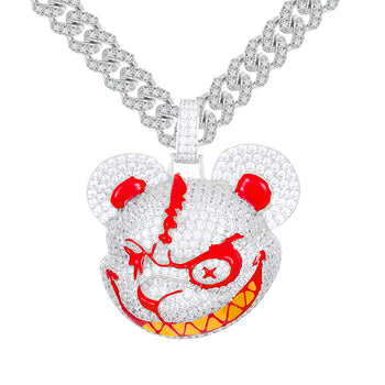 Anhänger „Gloomy Bear“ aus Moissanit in Sterlingsilber