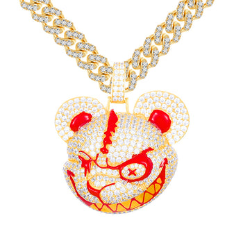 Anhänger „Gloomy Bear“ aus Moissanit in Sterlingsilber