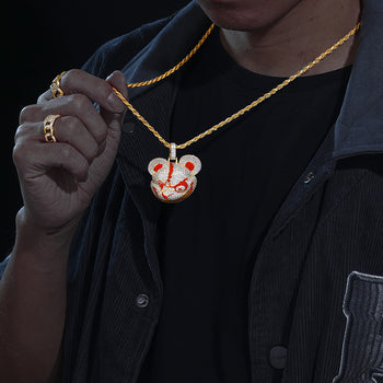 Anhänger „Gloomy Bear“ aus Moissanit in Sterlingsilber