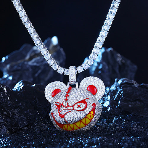 MOISSANITE GLOOMY BEAR PENDANT IN STERLING SILVER