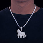 MOISSANITE GORILLA PENDANT IN STERLING SILVER