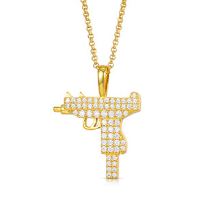 MOISSANIT-PISTOLENAHME AUS STERLINGSILBER