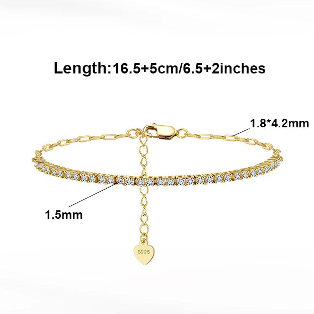 Gold bracelet with diamond accents on a white background, featuring product details and a money-back guarantee badge.