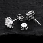 MOISSANITE HALO BLOOM STUD EARRING IN STERLING SILVER