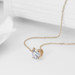 MOISSANITE HALO LIGHT NECKLACE IN SOLID GOLD