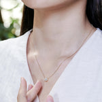 MOISSANITE HALO LIGHT NECKLACE IN SOLID GOLD