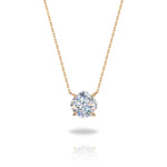 MOISSANITE HALO LIGHT NECKLACE IN SOLID GOLD